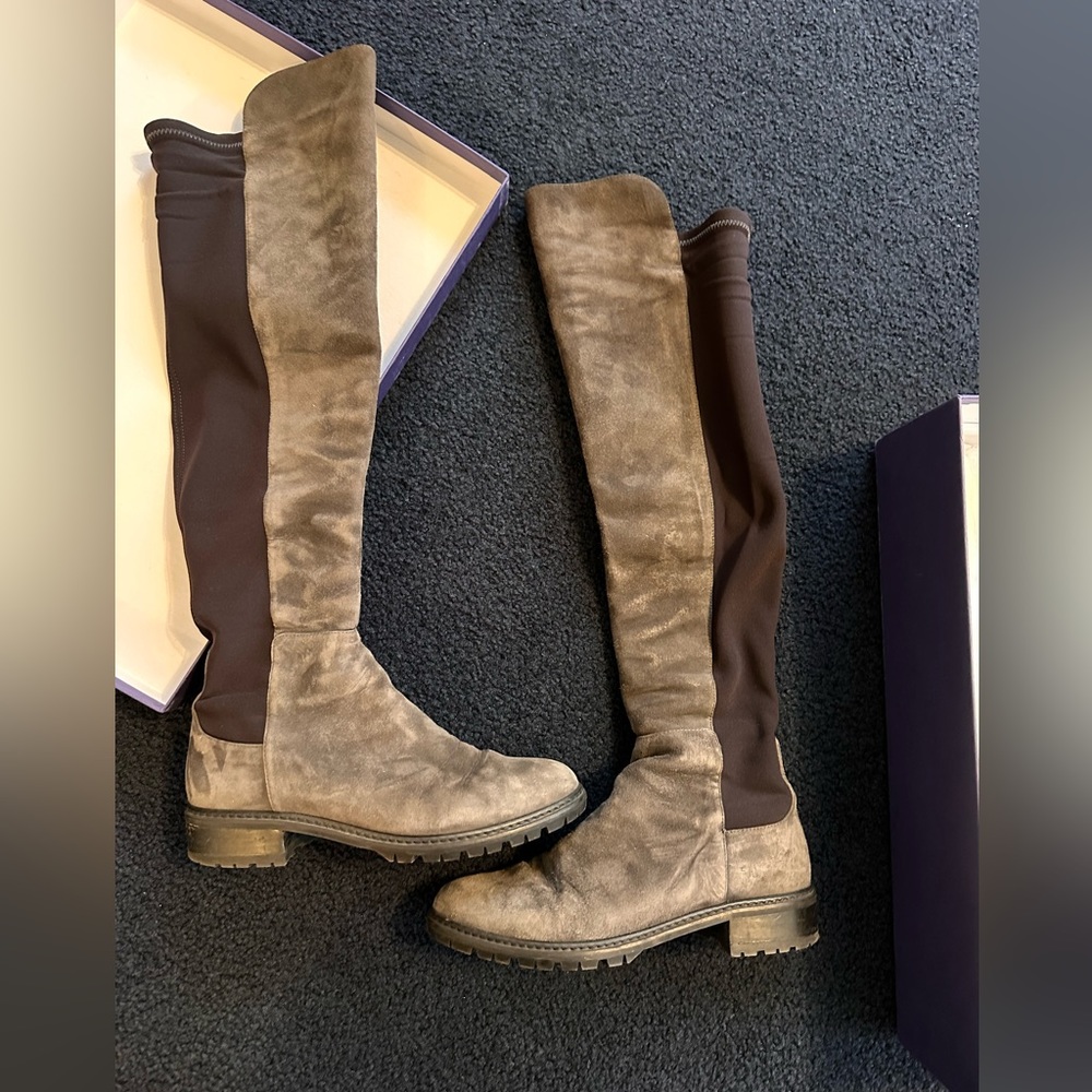 Stuart Weitzman 5050city Over the knee boots. Slate suede.